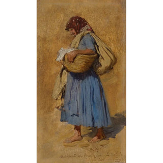 August von Pettenkofen - A Farmers Wife Blowing her Nose.webp