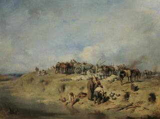 Bivouac de soldats russes - August von Pettenkofen — vy av konstverket