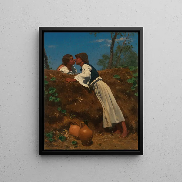 Le Baiser II - August von Pettenkofen — inramlat konstverk på väggen