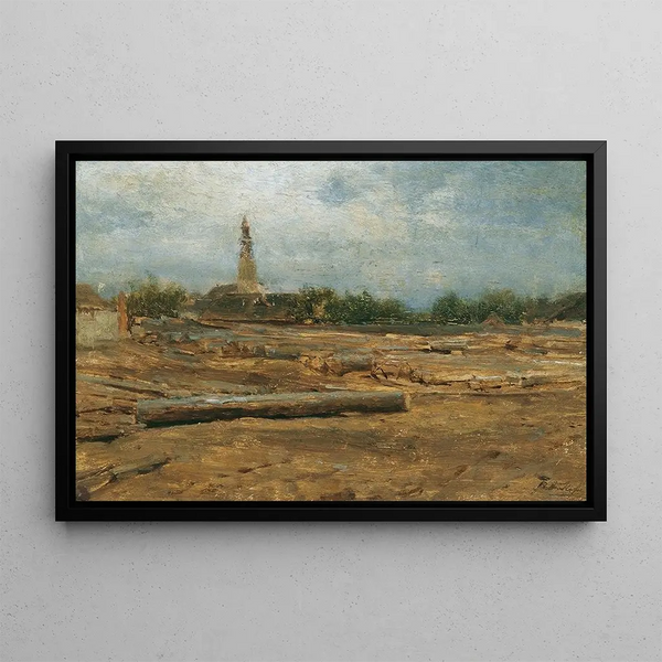 Place de Bois nära Szolnok - August von Pettenkofen — inramlat konstverk på väggen