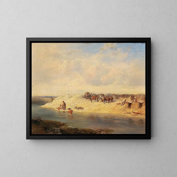 Bivouac russe - August von Pettenkofen — inramlat konstverk på väggen