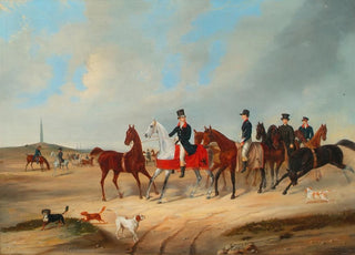 August von Rentzell - Reiterkavalkade mit Hunden.webp