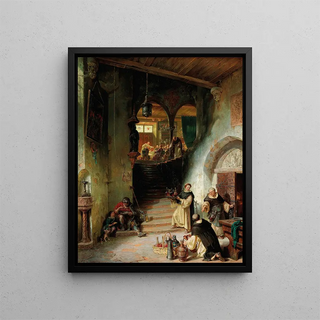 August von Wille - An Important Guest At The Monastery.webp