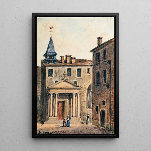 Reproduktion av målningen av Église Saint-Pierre des Arts - Auguste Sébastien Bénard
