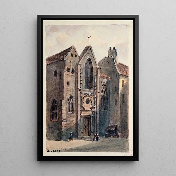 Reproduktion av målningen av Église Saint-Landry - Auguste Sébastien Bénard
