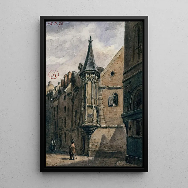 Reproduktion av målningen Hôtel de Schomberg, rue Jean Tison - Auguste Sébastien Bénard
