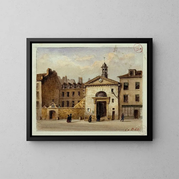 La chapelle Saint-Jean et l'entrée du cimetière Saint-Eustache - Auguste Sébastien Bénard — inramlat konstverk på väggen