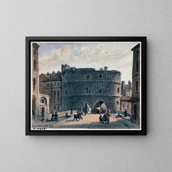 Le petit Châtelet - Auguste Sébastien Bénard — inramlat konstverk på väggen