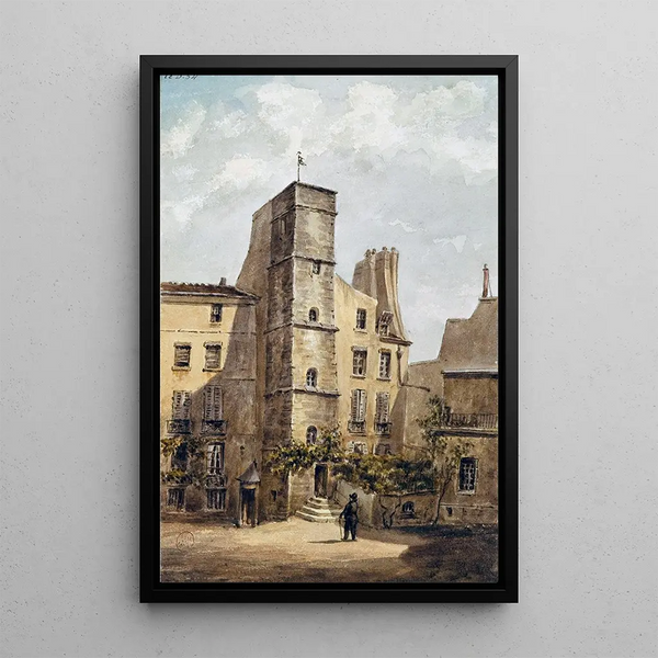 Reproduktion av målningen Maison 14 rue Chanoinesse - Auguste Sébastien Bénard