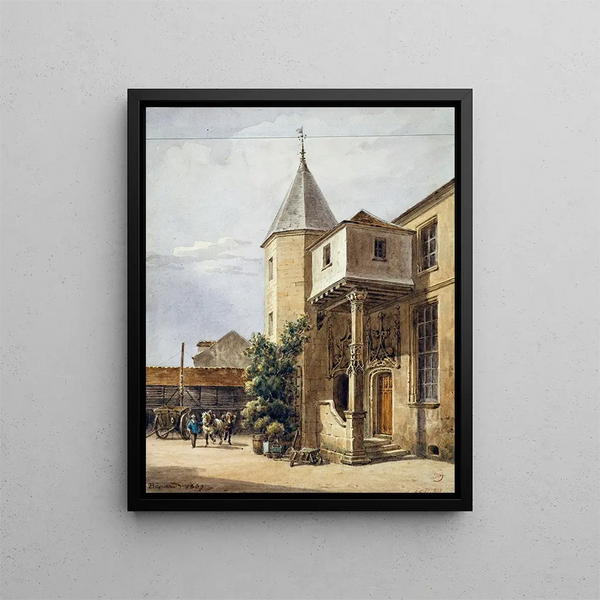 Maison dite de Saint-Louis och hangar - Auguste Sébastien Bénard — inramlat konstverk på väggen