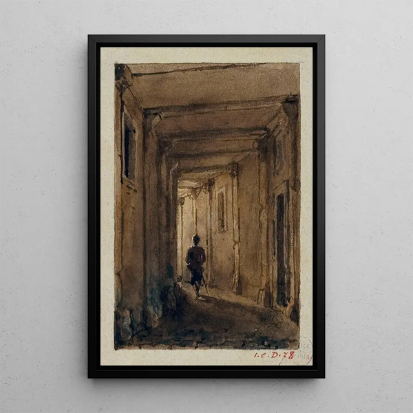 Passage des Jacobins rue Saint Jacques - Auguste Sébastien Bénard — inramlat konstverk på väggen