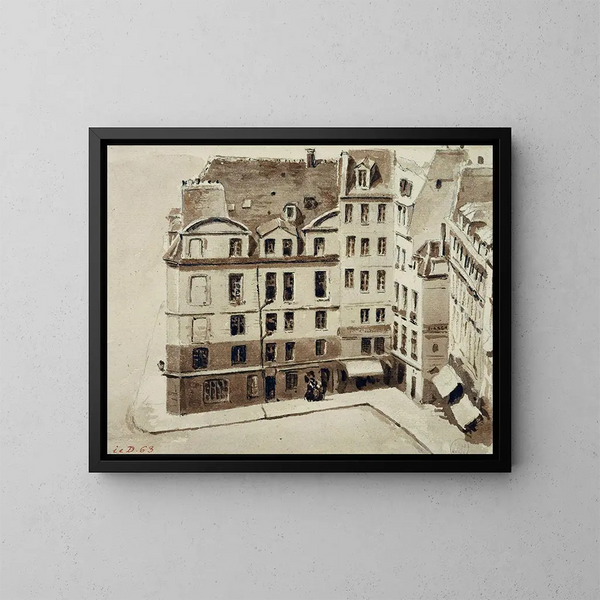 Place du Marché Neuf - Auguste Sébastien Bénard — inramlat konstverk på väggen