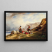Lavandières vid fjällsjön - Auguste Delacroix — inramlat konstverk på väggen