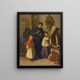 Auguste Dutuit - La leon de chant des enfants de choeur dans une sacristie Rome.webp