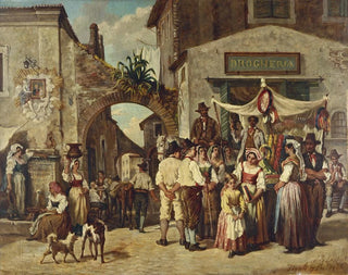 gatuförsäljare i Tivoli - Auguste Dutuit — vy av konstverket