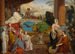 La reine Esther dénonçant Haman - Auguste Jean-Baptiste Leloir — vy av konstverket