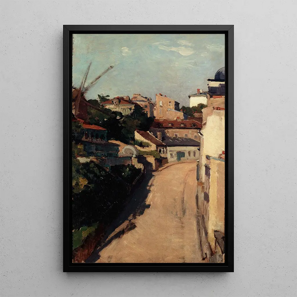 La rue Lepic et le maquis de Montmartre - Auguste Louis Lepère — inramlat konstverk på väggen