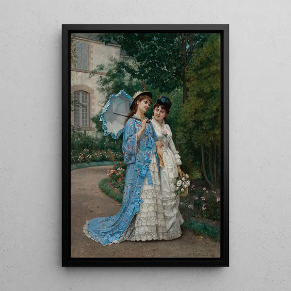 Reproduktion av målningen Promenad i trädgården - Auguste Toulmouche