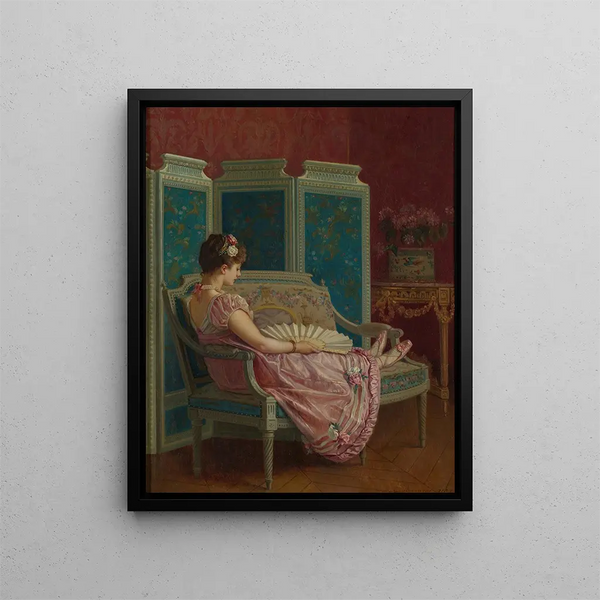 Pensées vaines - Auguste Toulmouche — inramlat konstverk på väggen