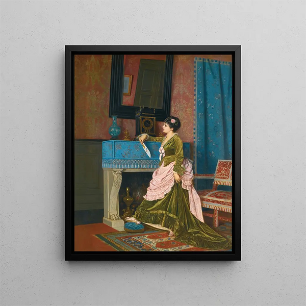 La Lettre d'amour - Auguste Toulmouche — inramlat konstverk på väggen