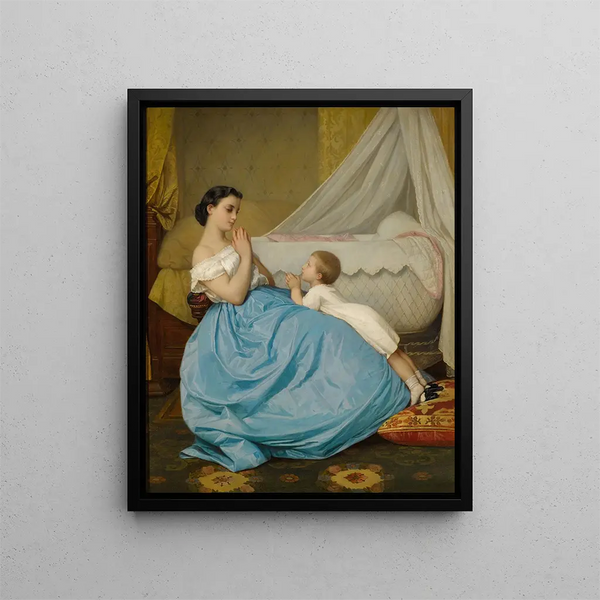 La Prière - Auguste Toulmouche — inramlat konstverk på väggen