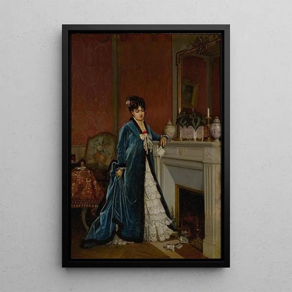Reproduktion av målningen Nya från fjärran - Auguste Toulmouche