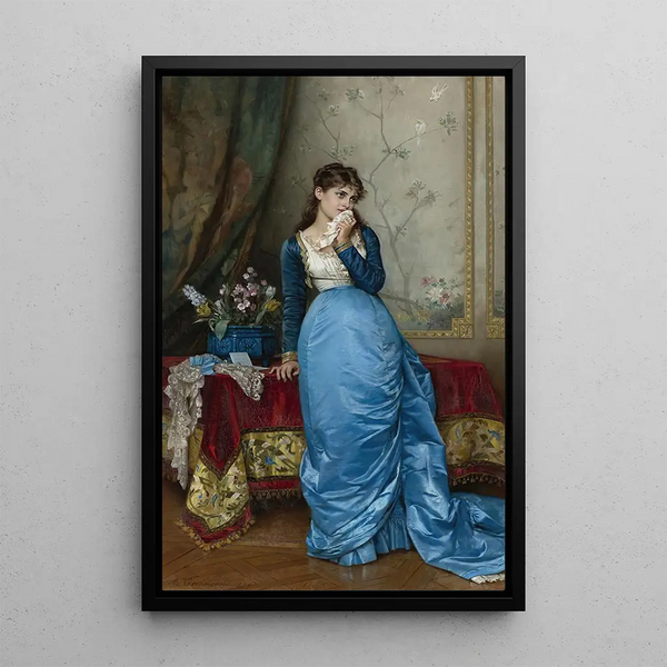 La Lettre - Auguste Toulmouche — inramlat konstverk på väggen