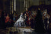L'Empereur, l'Impératrice och den kejserliga prinsen besöker ett barnhem i Fontainebleau - Auguste Victor Pluyette — vy av konstverket