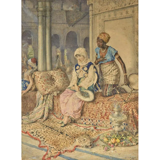 Augusto Ballerini - Woman and her maid in a harem.webp