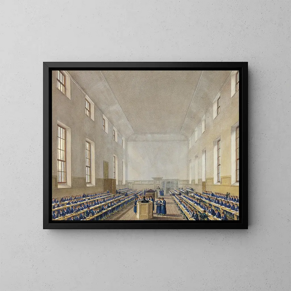 Christ's Hospital - Augustus Charles Pugin — inramlat konstverk på väggen