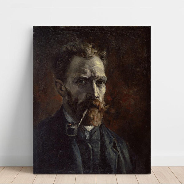 Autoportrait à la pipe - Vincent van Gogh | Reproduction Tableau Décoration murale affiche copie