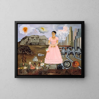 Konsttryck Självporträtt vid gränsen mellan Mexiko och USA av Frida Kahlo