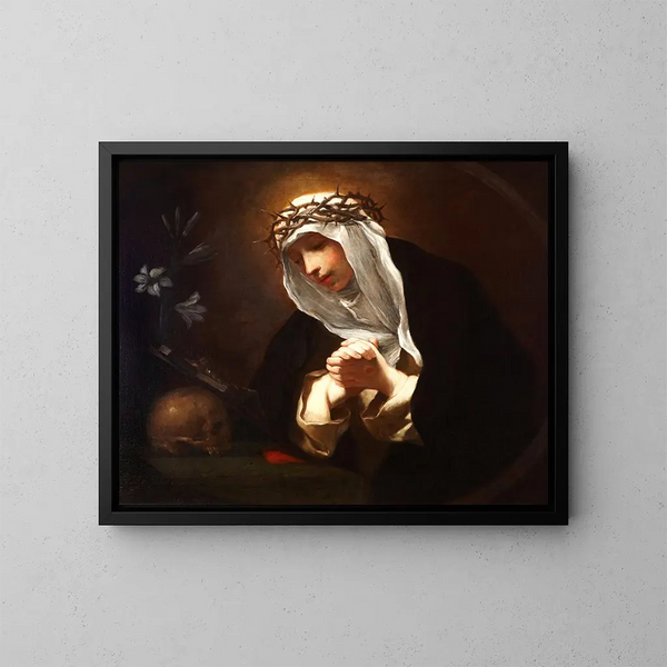 Sankt Katarina av Siena - Baldassare Franceschini — inramlat konstverk på väggen