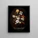 blomsterstilleben i ett glasvas - Balthasar van der Ast — inramlat konstverk på väggen