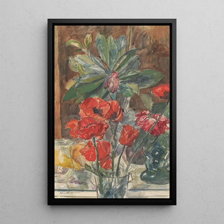 Barbara Elisabeth van Houten - Bloemenstudie van Papavers en Rhododendrons.webp
