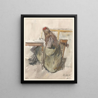 Barbara Elisabeth van Houten - Studie van een meisje zittend aan een tafel.webp