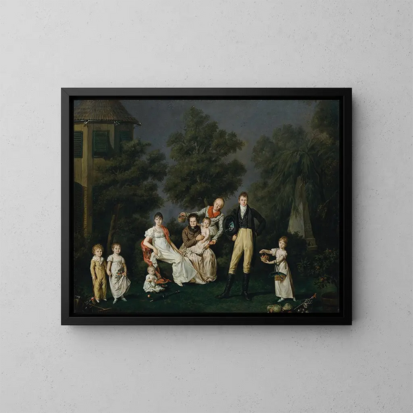 La famille Wallner - Barbara Krafft — inramlat konstverk på väggen