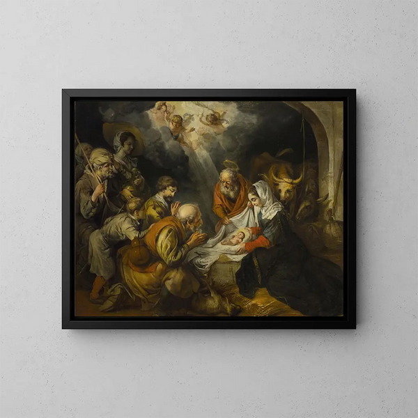 Betlehemsbarnens tillbedjan - Barent Fabritius — inramlat konstverk på väggen