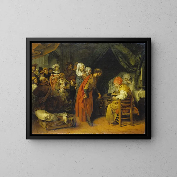 La naissance et le nom de saint Jean-Baptiste - Barent Fabritius — inramlat konstverk på väggen
