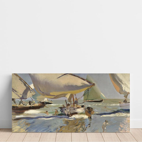 Reproduktion av målningen Båtar på stranden - Joaquín Sorolla