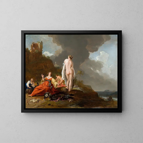 Landskap med nymfer och Diana - Bartholomeus Breenbergh — inramlat konstverk på väggen