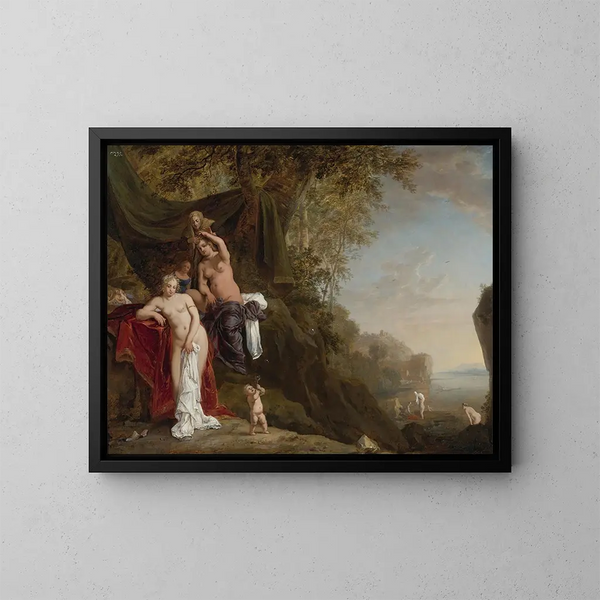 Nymphe som badar - Bartholomeus Breenbergh — inramlat konstverk på väggen