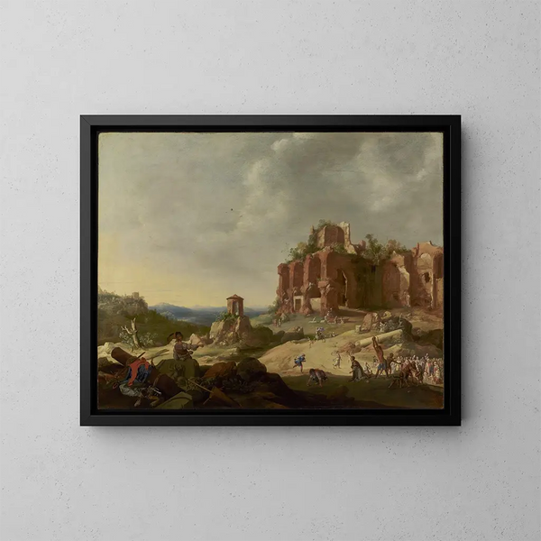 La lapidation de saint Étienne - Bartholomeus Breenbergh — inramlat konstverk på väggen