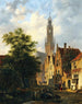 Bakenesserkerk vy från Valkestraat Haarlem - Bartholomeus Johannes van Hove — vy av konstverket