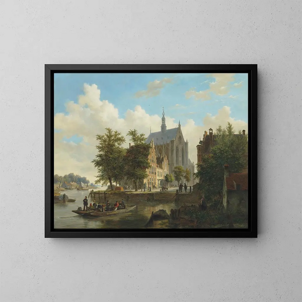 färjetur i Haarlem - Bartholomeus Johannes van Hove — inramlat konstverk på väggen