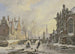 Patinörer på en kanal i Amsterdam - Bartholomeus Johannes van Hove — vy av konstverket