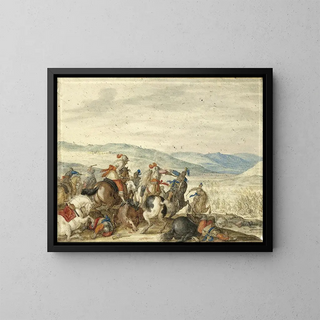 Bartholomus Dietterlin - Cavalry Skirmish Mountainous Landscape.webp