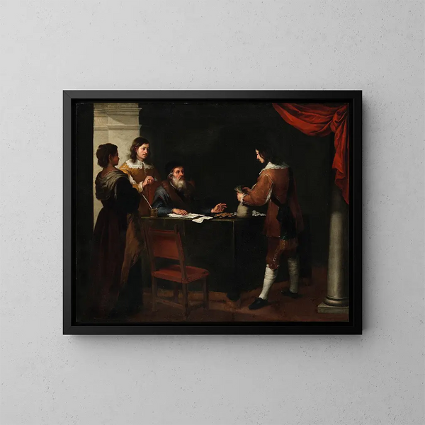 Den bortkomne sonen som tar emot sin del - Bartolomé Esteban Murillo — inramlat konstverk på väggen