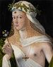 porträtt av en idealiserad kurtisan i Flore - Bartolomeo Veneto — vy av konstverket