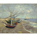 Reproduktion av målningen av fiskebåtar på stranden vid Saintes-Maries-de-la-Mer - Vincent van Gogh